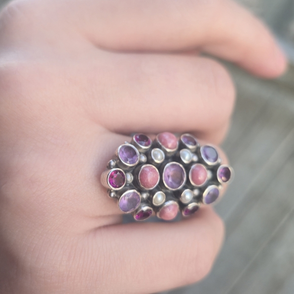 Nicky Butler 925 Sterling Silver Designer Opal Amethyst Rhodolite Garnet Ring NB - Picture 7 of 16